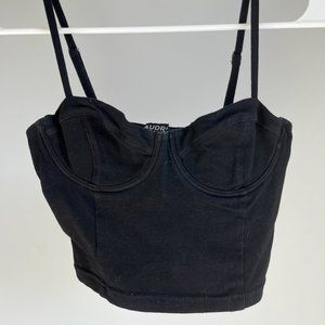 Black underwire crop top